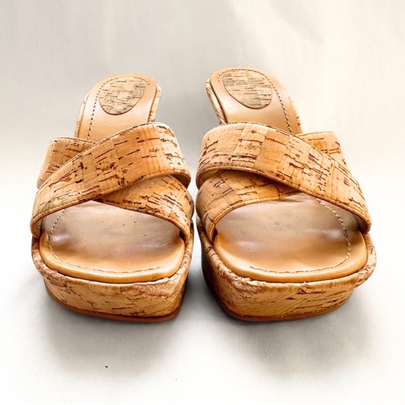 SOLD - Stuart Weitzman Size 8.5 Wedge Sandals $395 Platform Cork Mules Slides - Picture 2 of 12